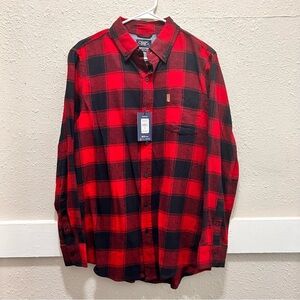 Chaps Red and Black Flannel Button Down NWT Medium